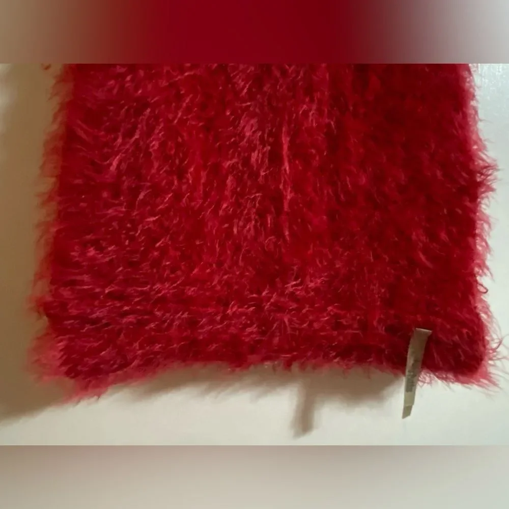 Charlotte Russe Red Fluffy Knit Infinity Scarf